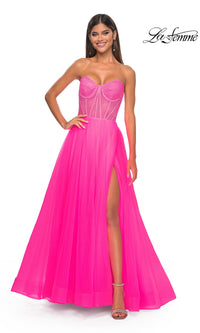 Strapless Long A-Line Prom Dress: La Femme 32445