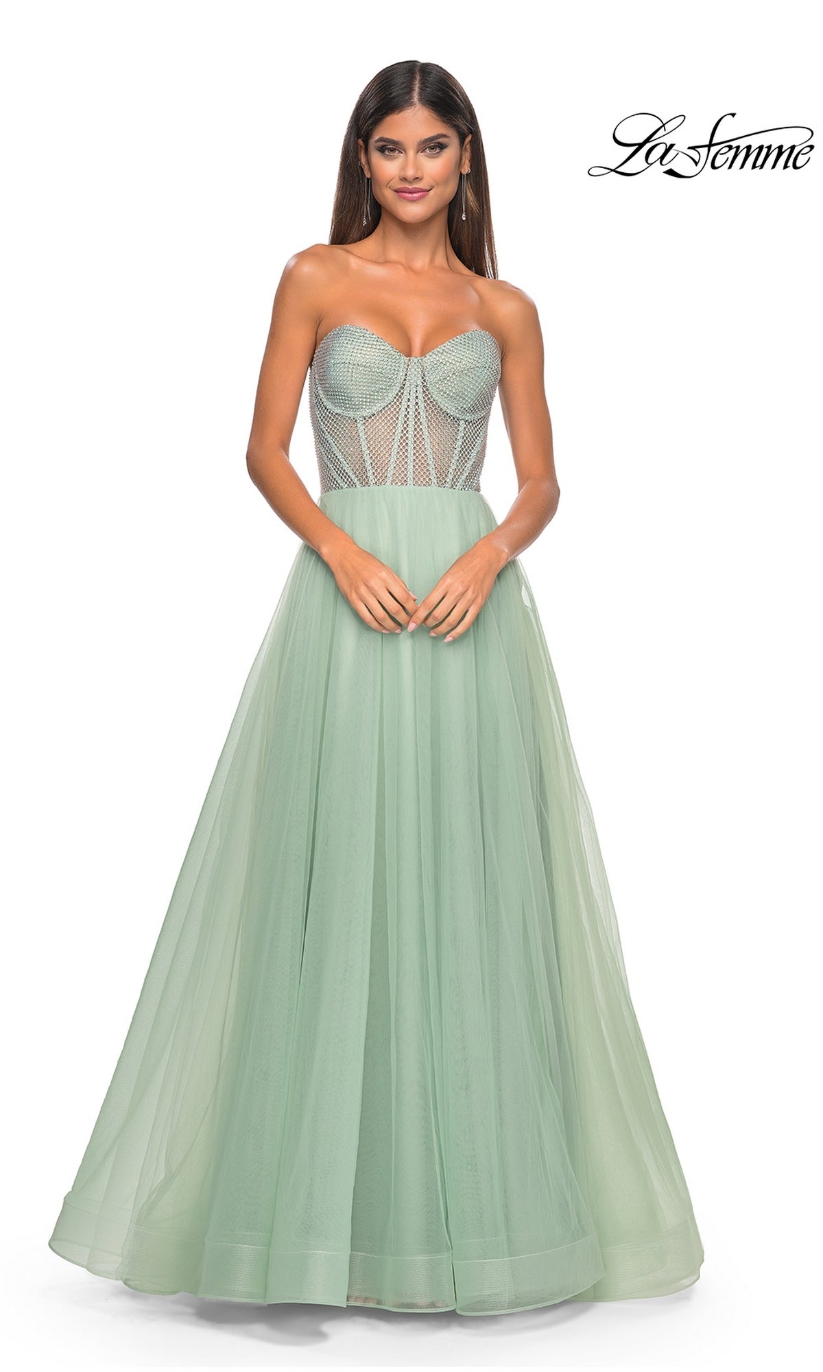 Strapless Long A-Line Prom Dress: La Femme 32445