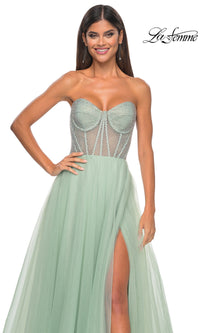 Strapless Long A-Line Prom Dress: La Femme 32445