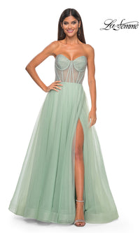 Strapless Long A-Line Prom Dress: La Femme 32445