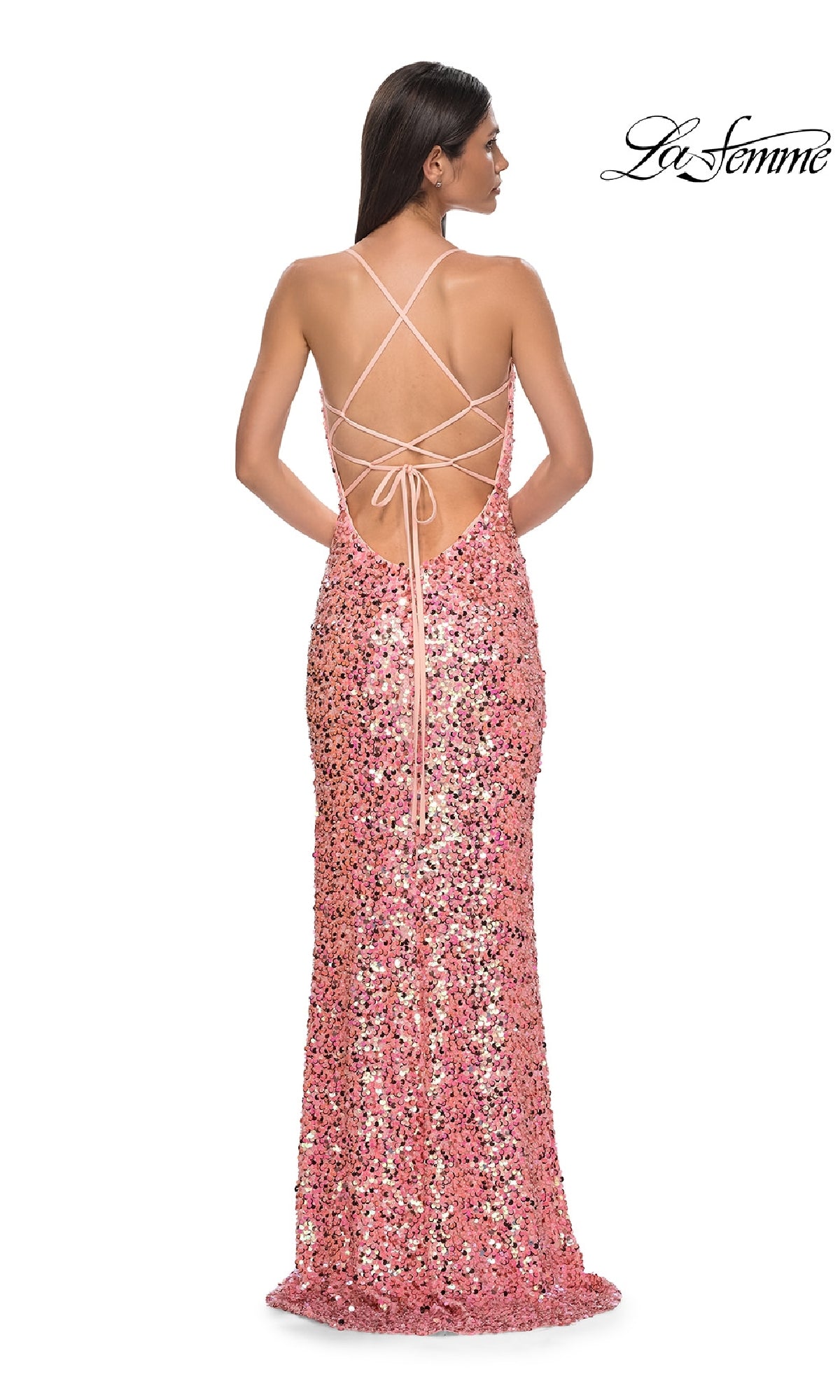 Long Pink Prom Dress: La Femme 32550