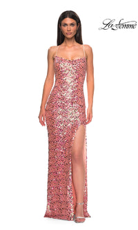 Long Pink Prom Dress: La Femme 32550