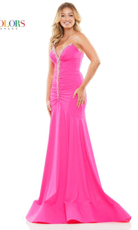 Rhinestone-Trim Strapless Long Prom Dress 3276