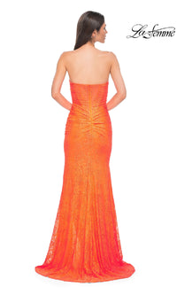 Strapless Long Beaded Prom Dress: La Femme 32773