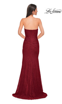 Strapless Long Beaded Prom Dress: La Femme 32773