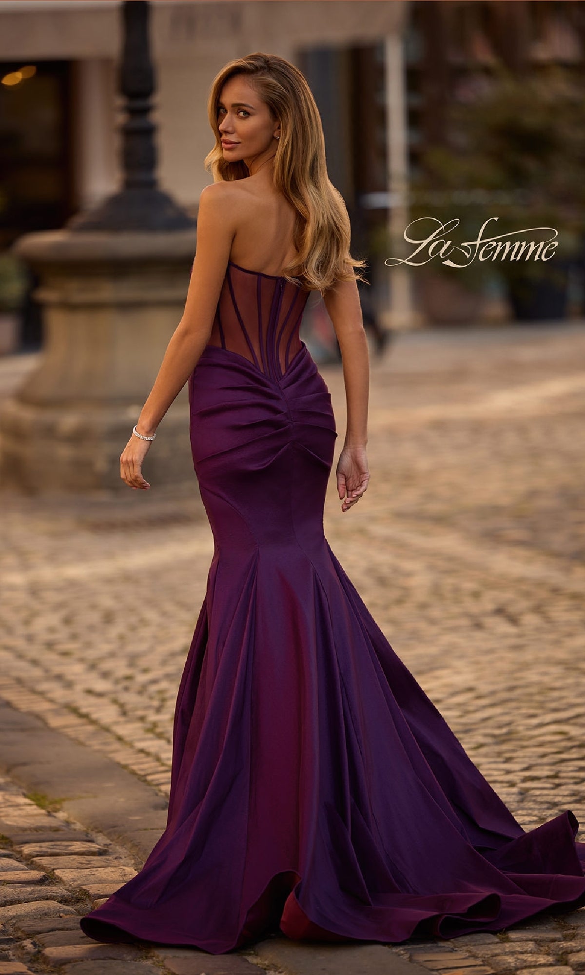 Strapless Long Mermaid Prom Dress: La Femme 32791