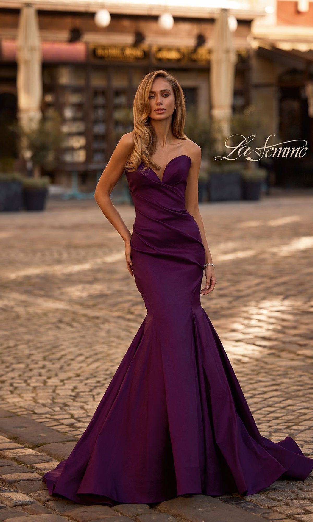 Strapless Long Mermaid Prom Dress: La Femme 32791