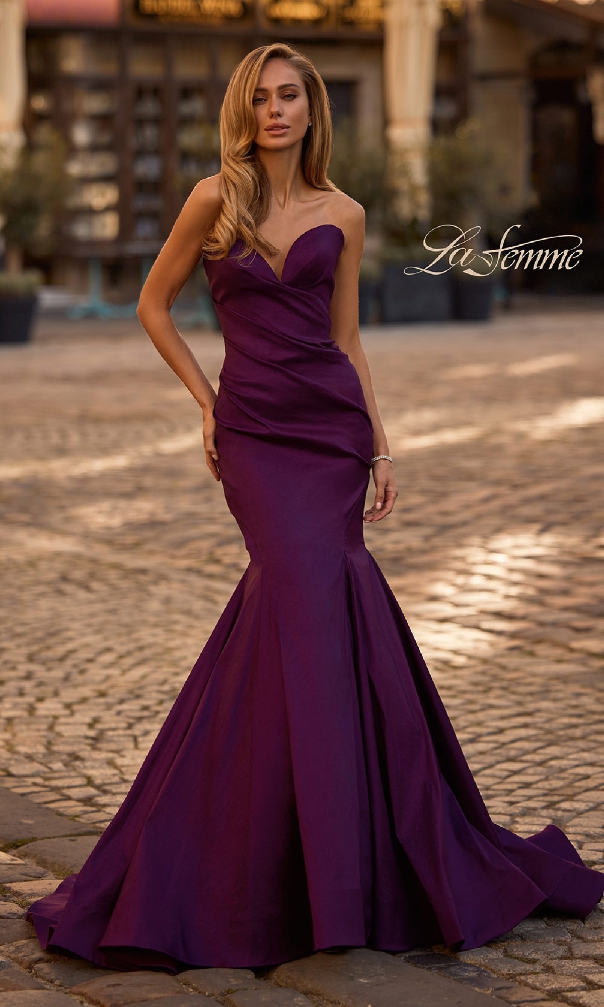 Strapless Long Mermaid Prom Dress: La Femme 32791