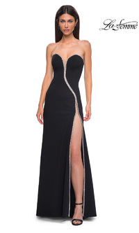 Strapless Long Jersey Prom Dress: La Femme 32854