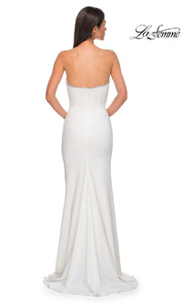 Strapless Long Jersey Prom Dress: La Femme 32854