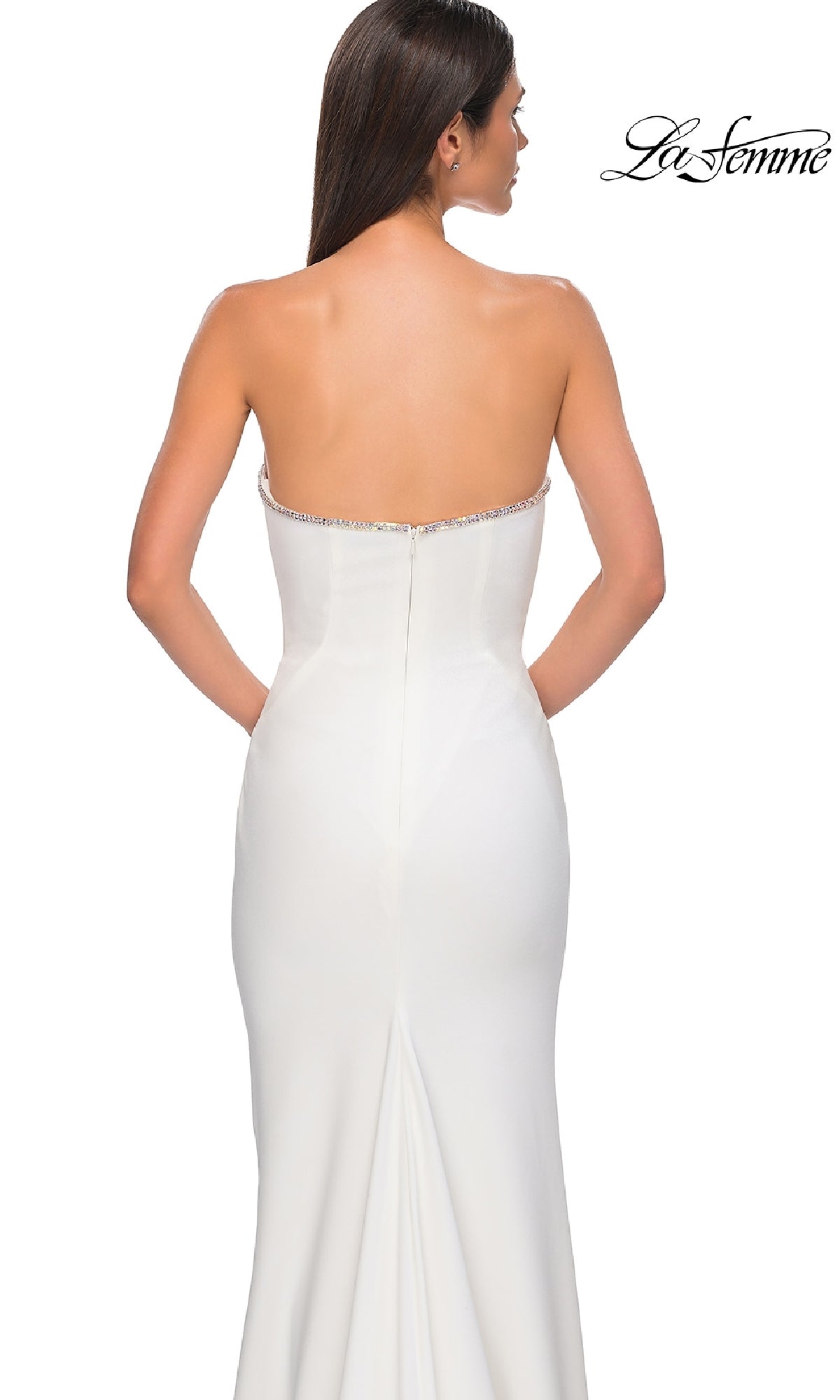 Strapless Long Jersey Prom Dress: La Femme 32854