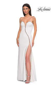 Strapless Long Jersey Prom Dress: La Femme 32854