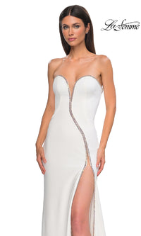 Strapless Long Jersey Prom Dress: La Femme 32854