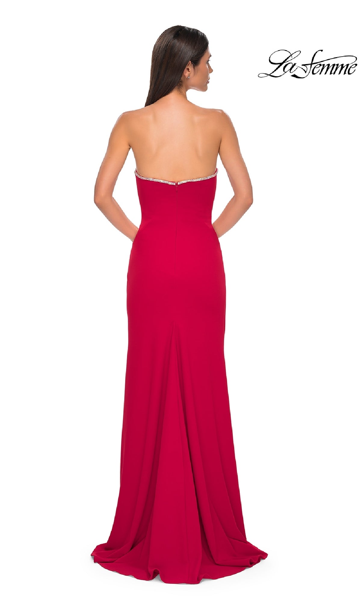 Strapless Long Jersey Prom Dress: La Femme 32854