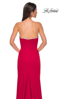 Strapless Long Jersey Prom Dress: La Femme 32854