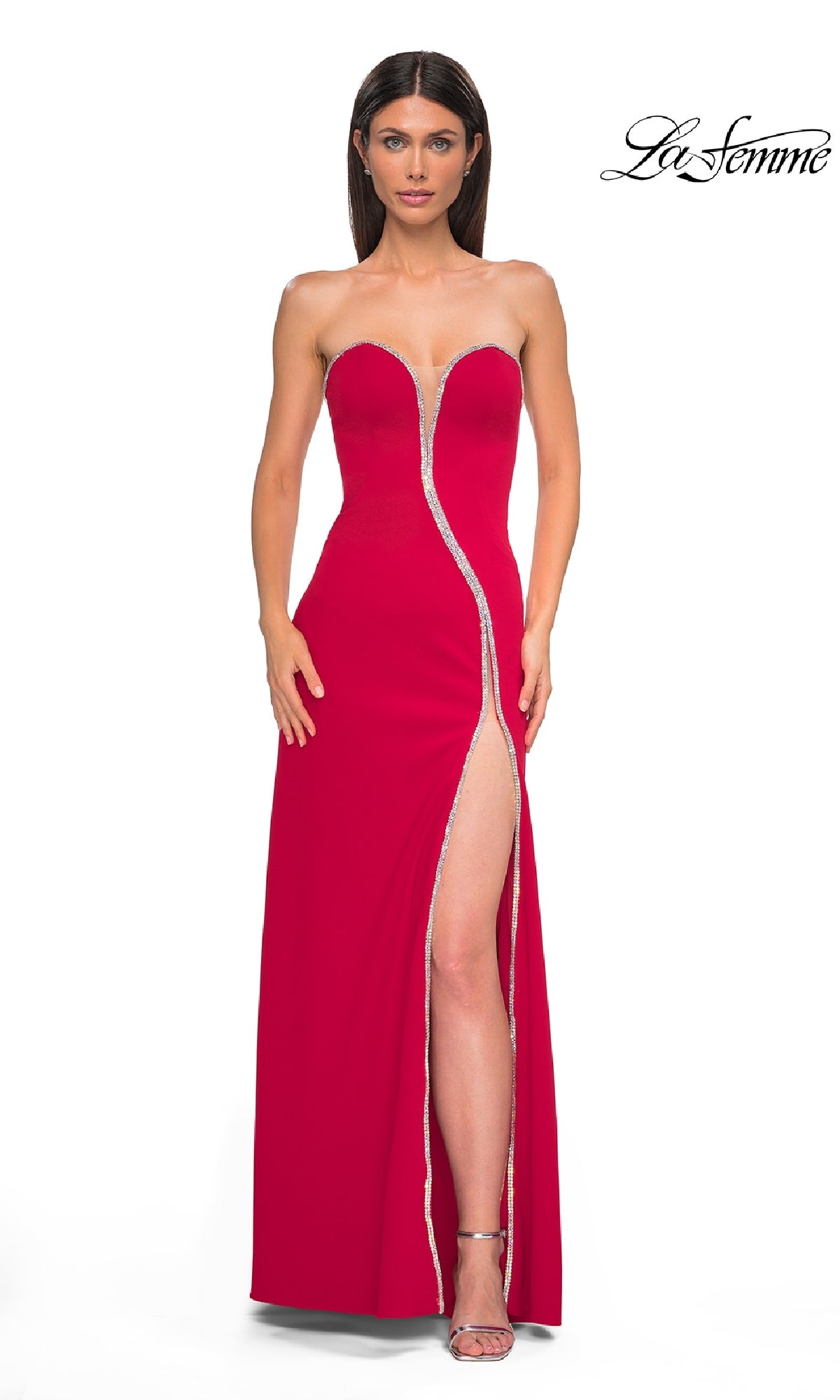 Strapless Long Jersey Prom Dress: La Femme 32854