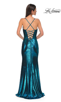 Metallic Long Prom Dress: La Femme 32877