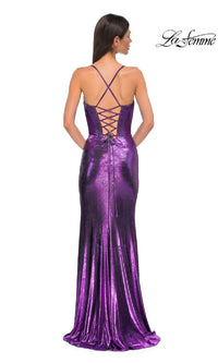 Metallic Long Prom Dress: La Femme 32877