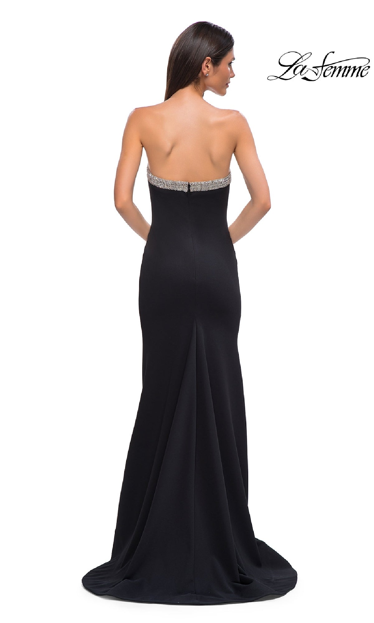 Bead-Trimmed Long Prom Dress: La Femme 32891