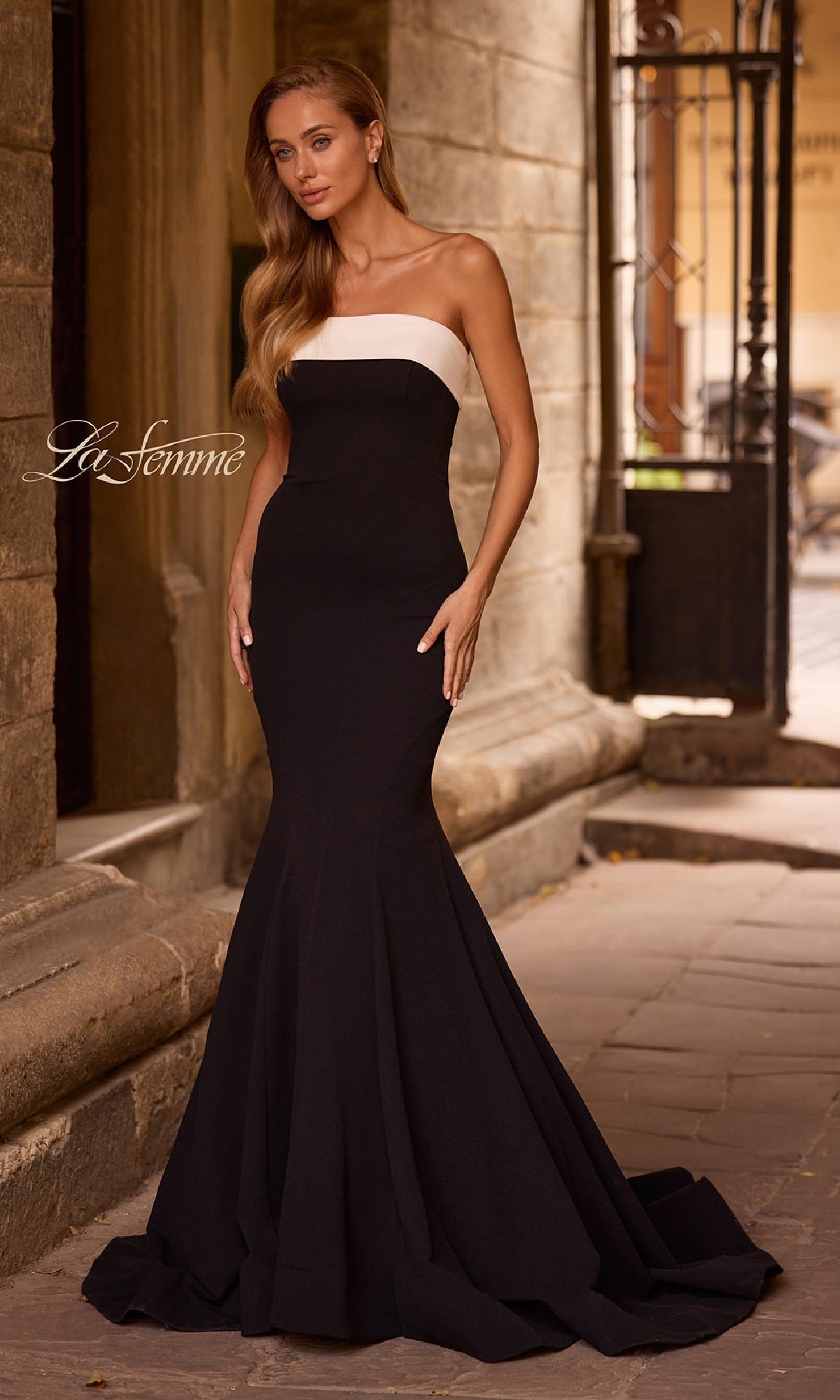 Classic Black Mermaid Prom Dress: La Femme 32914