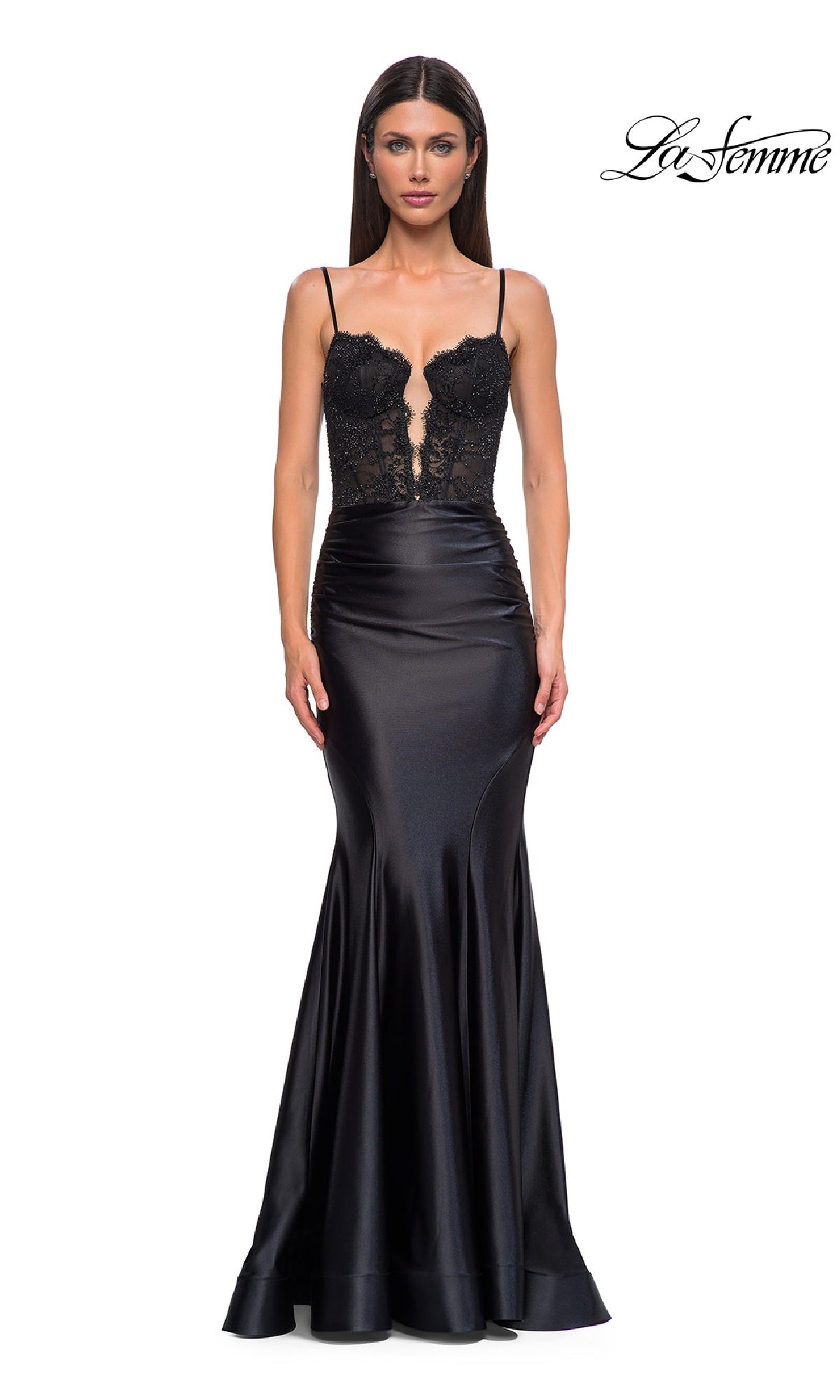 Black Mermaid Prom Dress: La Femme 32916