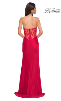 Sheer-Back Long Prom Dress: La Femme 32923