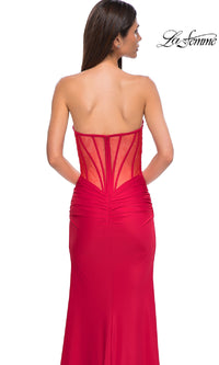 Sheer-Back Long Prom Dress: La Femme 32923