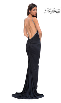 Backless Ruched Long Prom Dress: La Femme 32970