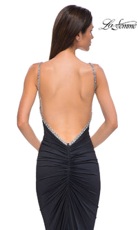 Backless Ruched Long Prom Dress: La Femme 32970