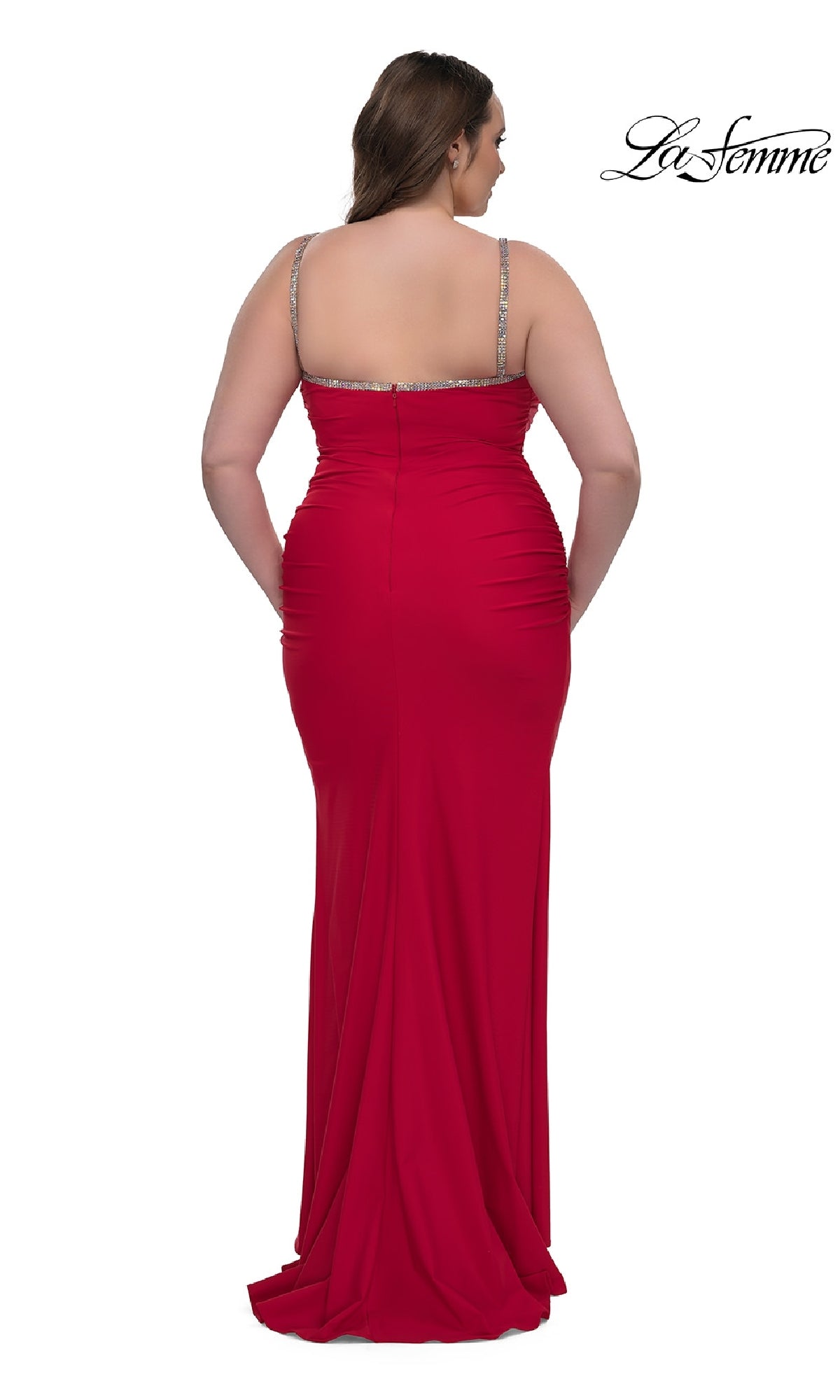 Long Plus-Size Prom Dress: La Femme 32992