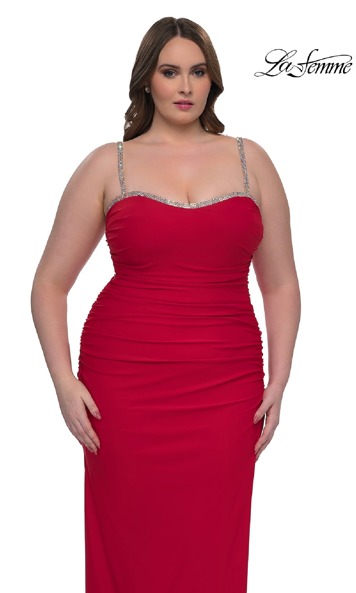 Long Plus-Size Prom Dress: La Femme 32992