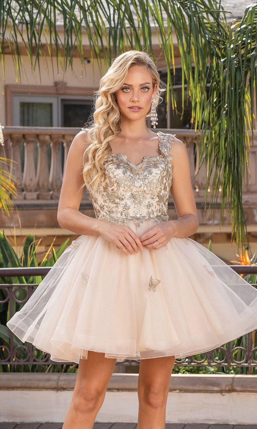 Short Gold Prom Dresses