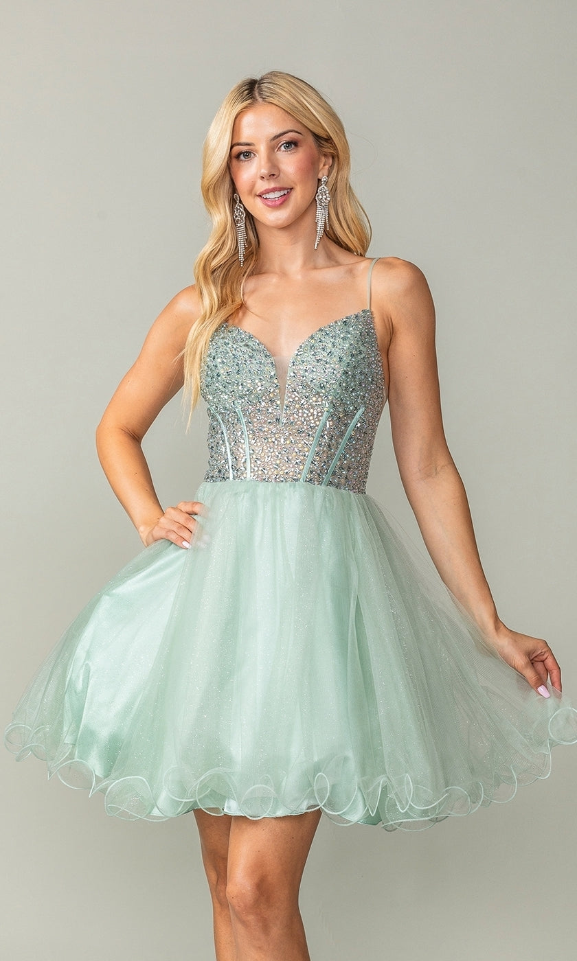 Short Tulle A-line Homecoming Dress CD0188 Short Tulle A-line Homecoming  Dress CD0188