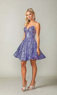 Short Sequin A-Line Homecoming Dress 3356