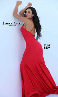 Deep V-Neck Long Prom Dress: Jessica Angel 339