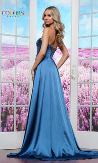 Strapless A-Line Long Prom Dress: Colors Dress 3433