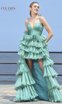 Ruffled High-Low Prom Dress: Colors Dress 3462