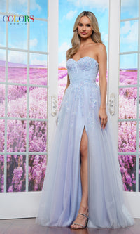 Strapless Glitter Prom Ball Gown: Colors Dress 3473