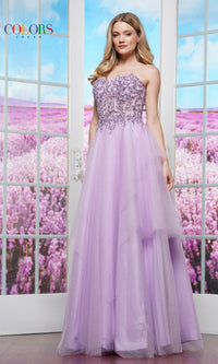 Strapless Pastel Prom Ball Gown: Colors Dress 3475