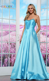 Strapless Corset Prom Ball Gown: Colors Dress 3478