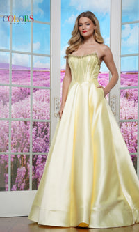 Strapless Corset Prom Ball Gown: Colors Dress 3478