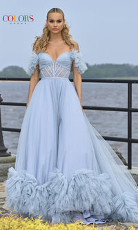 Prom Ball Gown with Ruffles: Colors Dress 3485