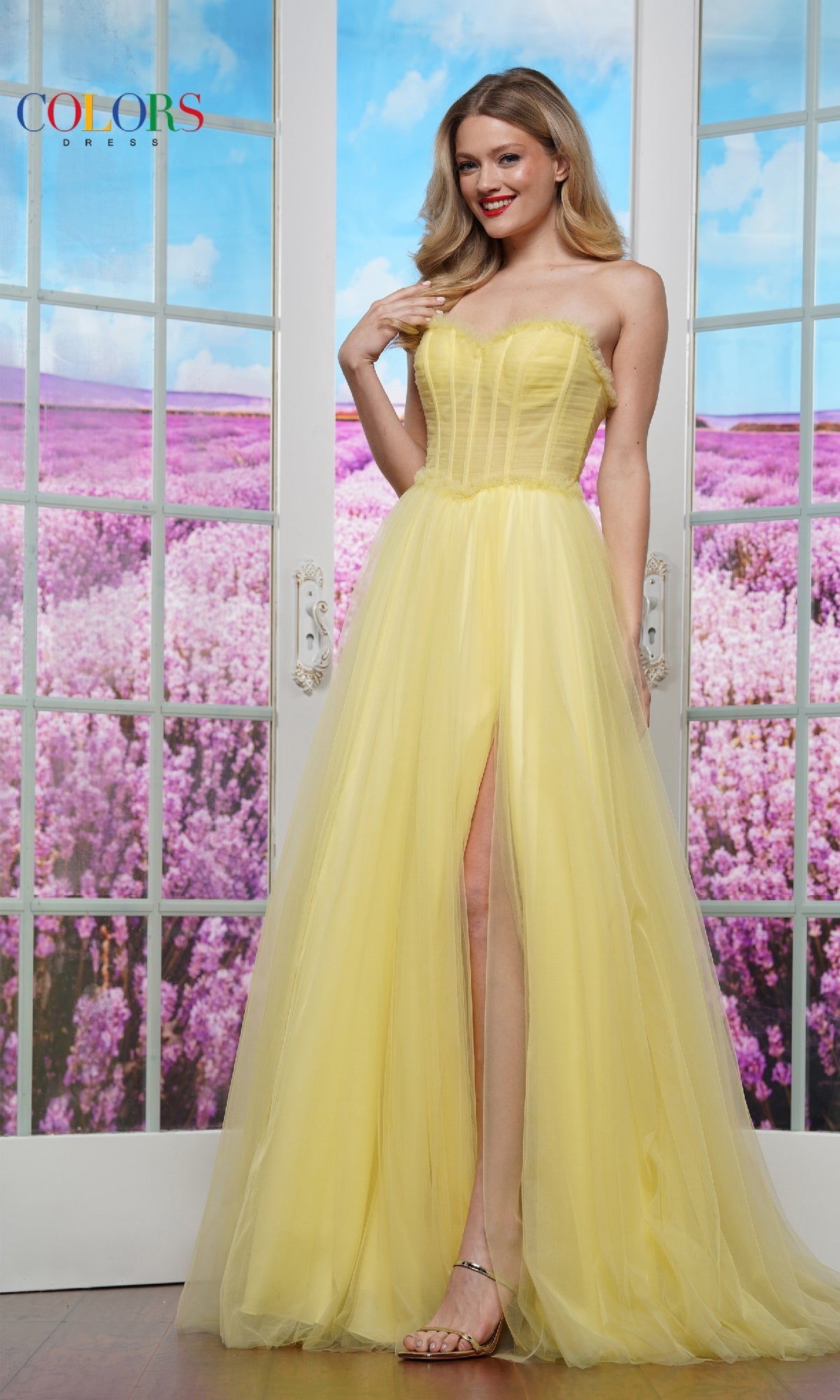 Sheer-Corset Ball Gown for Prom: Colors Dress 3486