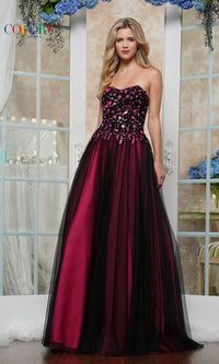 Strapless Lace-Up Prom Ball Gown: Colors Dress 3495