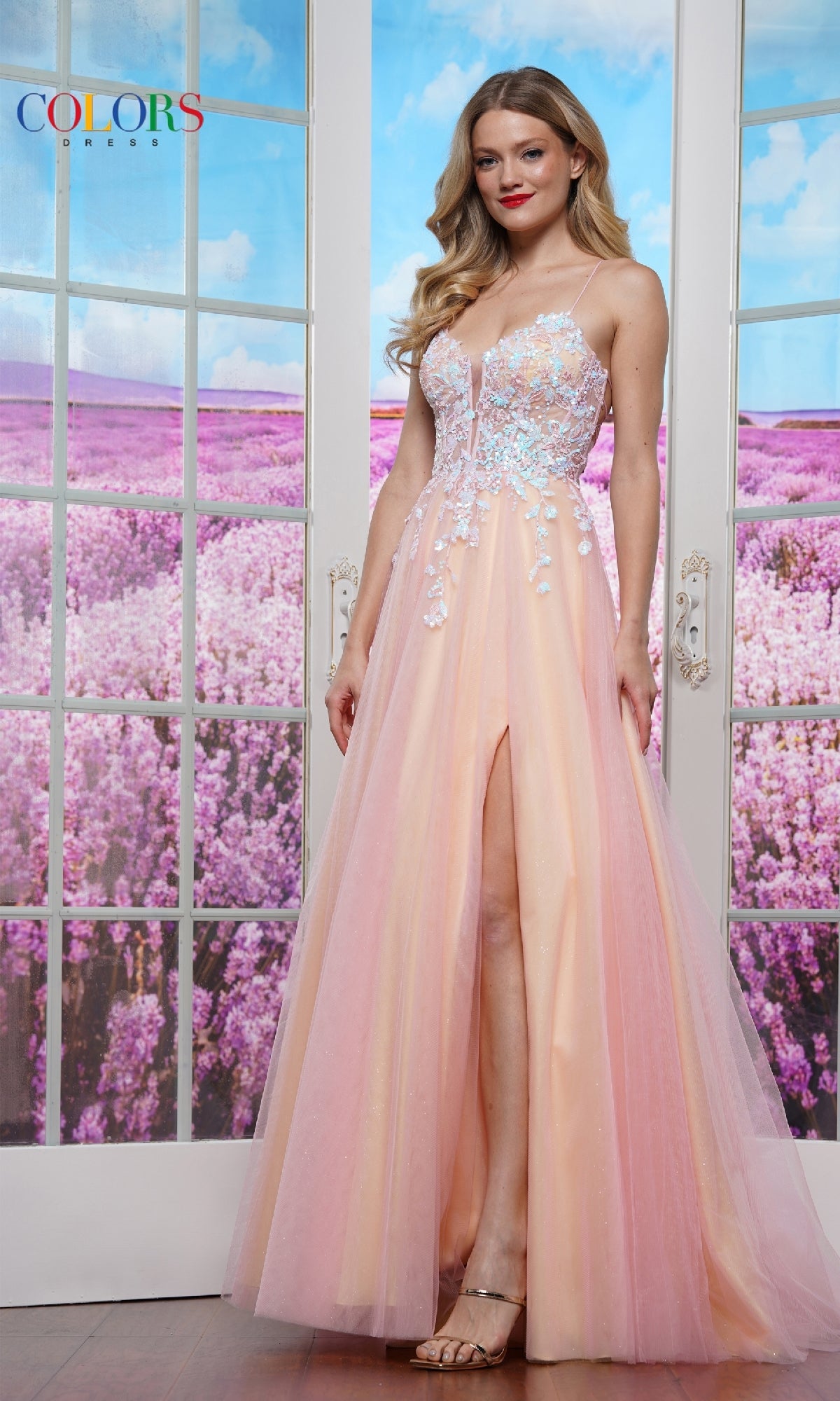 Lace-Bodice Prom Ball Gown: Colors Dress 3497