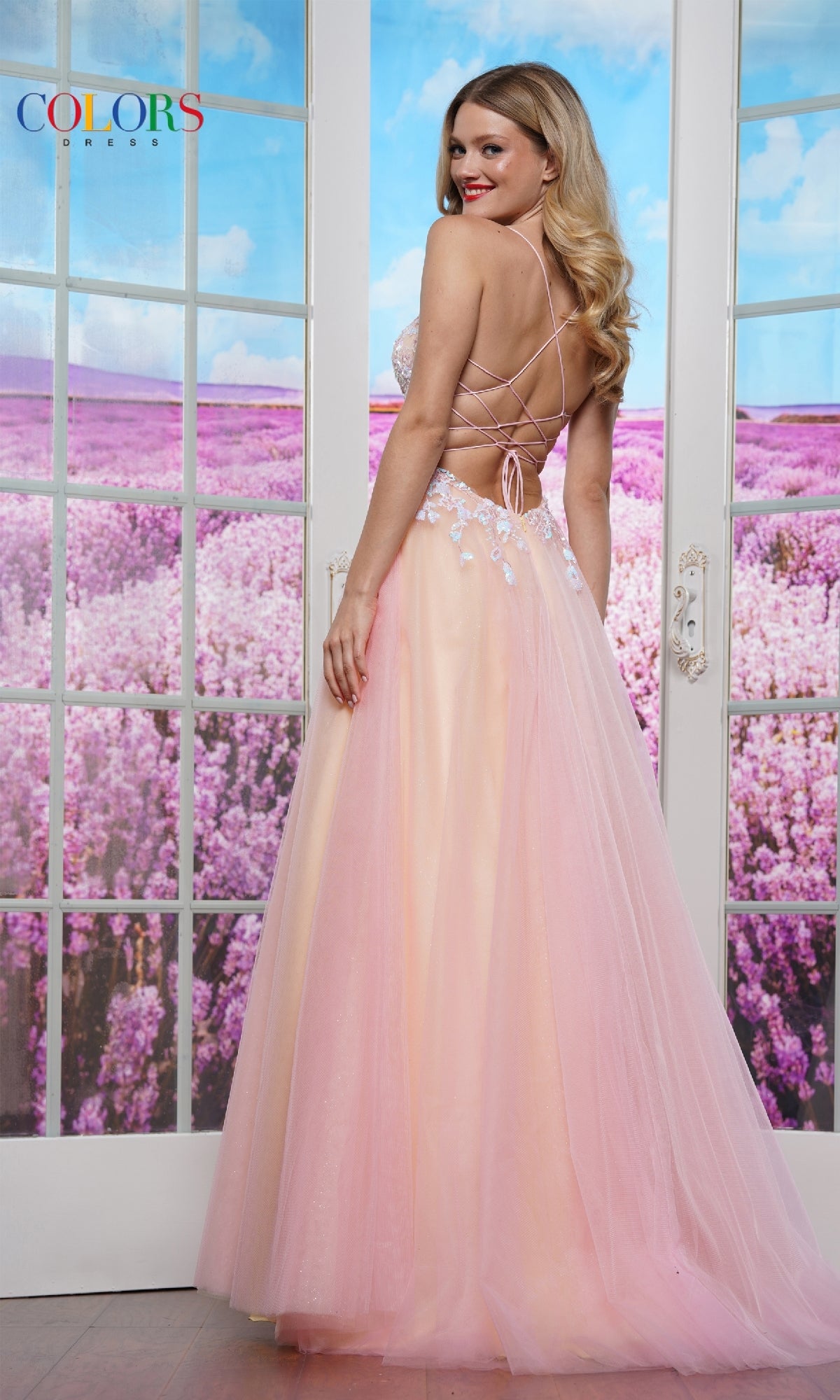 Lace-Bodice Prom Ball Gown: Colors Dress 3497