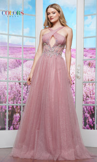 Glitter Tulle Prom Ball Gown: Colors Dress 3514