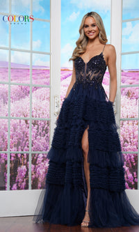 Mini-Ruffle Prom Ball Gown: Colors Dress 3515