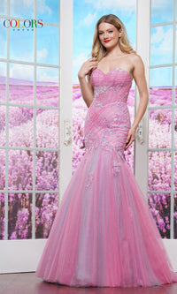 Embroidered Mermaid Prom Dress: Colors Dress 3529