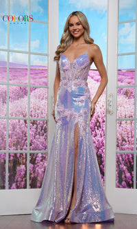 Metallic Sequin Mermaid Prom Dress: Colors Dress 3540